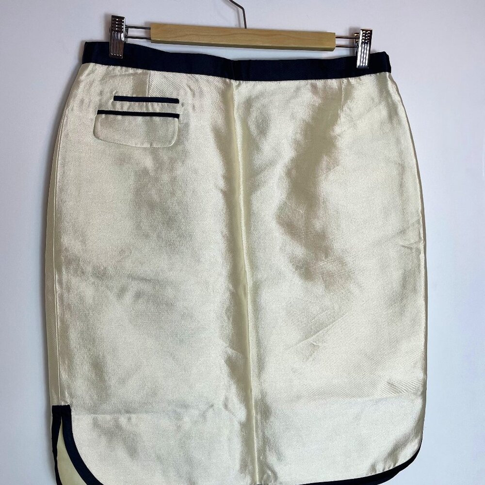 J. Crew Pencil Skirt Ivory with Black Trim Size 10 Pencil NWOT